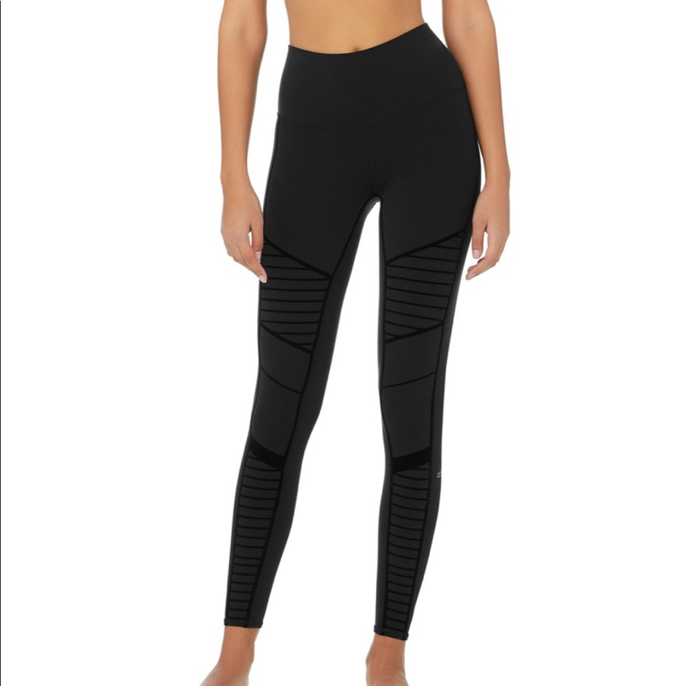 ALO Yoga Flocked High-Waist Moto Legging